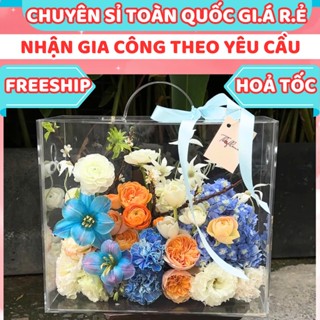 Hộp Hoa Mica Trong Suốt - Hộp Quà Tết Trong Suốt - Hộp Hoa Vali Mica - Hộp Mica Đựng Quà Tết  - Hộp Đựng Quà Bằng Mica