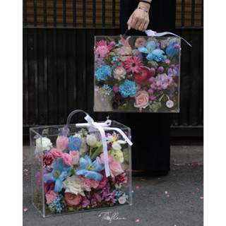 (Chuyên sỉ gi.á t.ốt) Hộp hoa mica - Hộp đựng Baby Three - Hộp vali đựng quà - Hộp mica trong suốt có quai xách