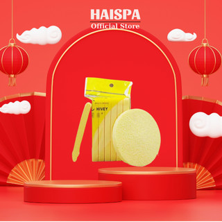 Bọt biển Mút nở rửa mặt 12 miếng, Mút rửa mặt - Haispa combo 5 gói