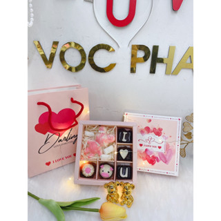 Hộp Socola valentine gấu hình vuông cực xinh ảnh thật