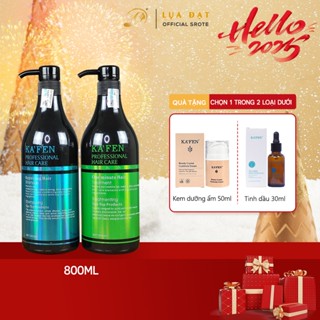 Dầu gội và dầu xả tóc KAFEN xanh CHÍNH HÃNG siêu mềm mượt phục hồi tóc hư tổn