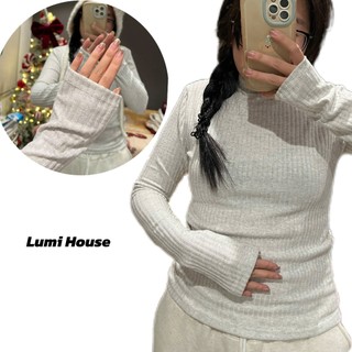  ÁO THUN DÀI TAY GIỮ NHIỆT CHẤT LIỆU LEN GIẤY DÀY DẶN FOM VỪA UNISEX LUMI HOUSE 
