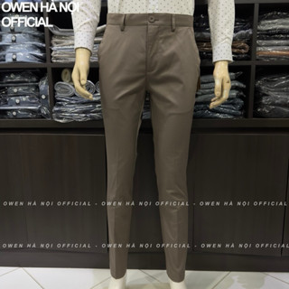  Quần kaki nam Owen màu nâu slim fit vải renu QKS241320 