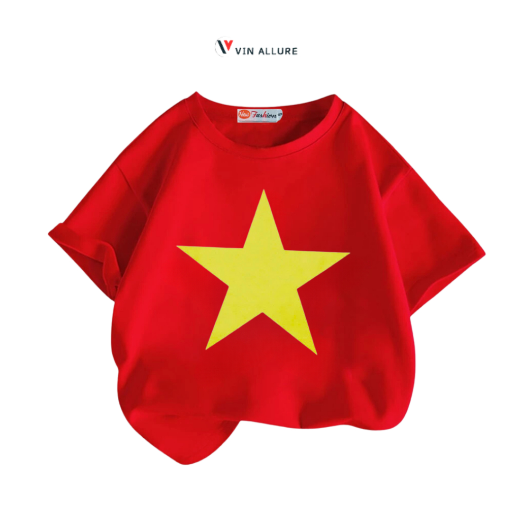 Áo thun trẻ em VIỆT NAM cao cấp VINKIDS - 1 ÁO - Áo Phông trẻ em VẢI COTTON 4 CHIỀU - V-008