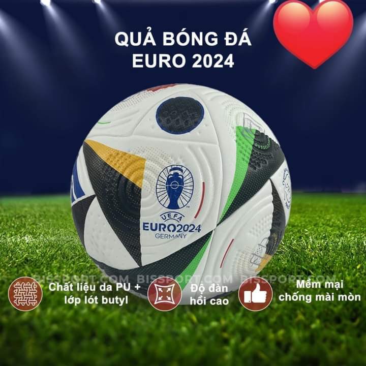 Qủa bóng đá đúc da PU mẫu euro 2024.
