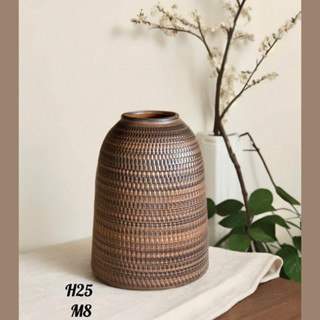 Chuông Gốm Cắm Hoa Men Mộc, Bình Cắm Hoa Dáng Chuông Decor Phòng Siêu Đẹp