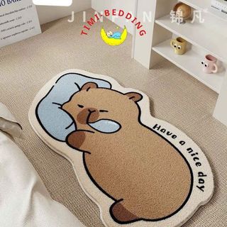 Thảm chân giường lông cừu hình con vật, labubu đáng yêu làm decor siêu đẹp 50x120cm – Timibedding