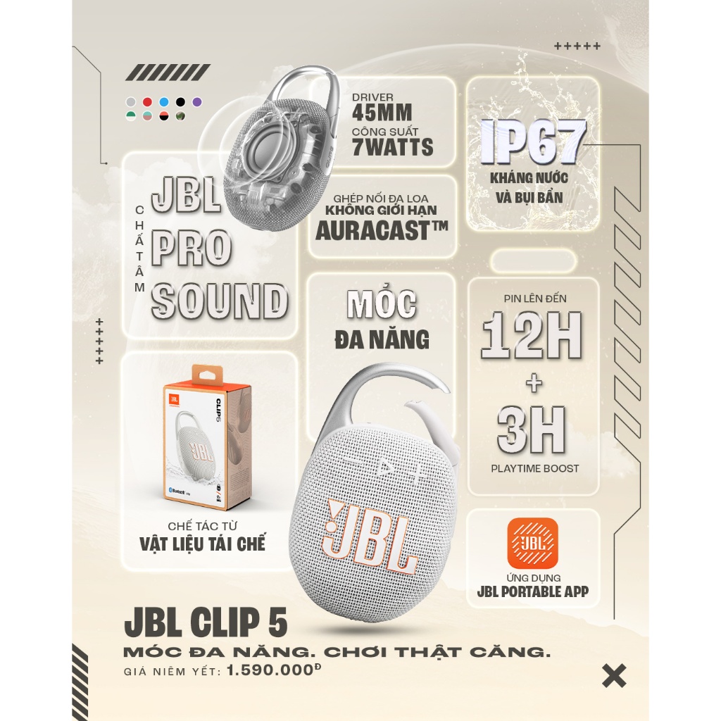 Loa Bluetooth di động kháng nước JBL Clip 5 - Hàng Chính Hãng | BigBuy360 - bigbuy360.vn
