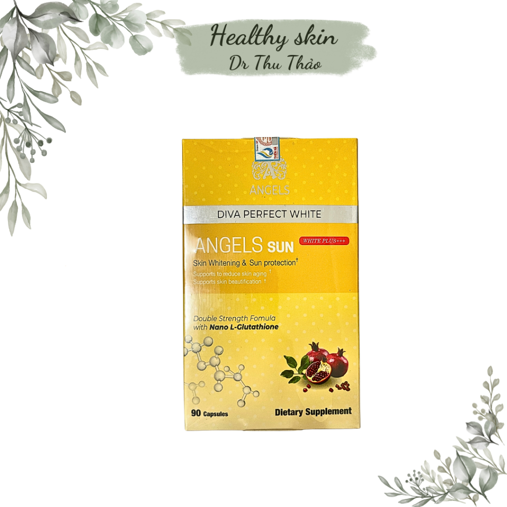 [90 viên] Viên uống ANGELS SUN WHITE PLUS+++ Skin Whitening and Sun Protection chống nắng sáng da