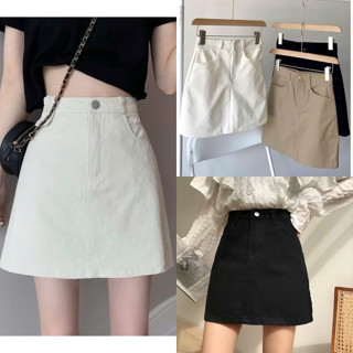  Chân váy chữ A Nữ chất vải kaki có lót trong túi chéo 2 bên chân váy dáng A ngắn nữ kiểu dáng Basic MV508 - TOTOSA 