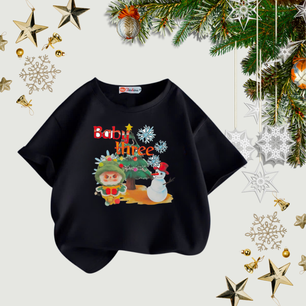 Áo thun trẻ em Baby three cao cấp VINKIDS - 1 ÁO - Áo Phông trẻ em VẢI COTTON 4 CHIỀU - V-009