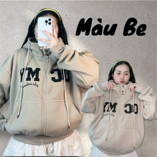 Áo Khoác Nỉ Form Rộng 4 Túi  Dáng Boxy Thêu OCMY Nút Bấm Cổ 6 Màu / Dày Dặn Freesize Nam Nữ 40-70kg