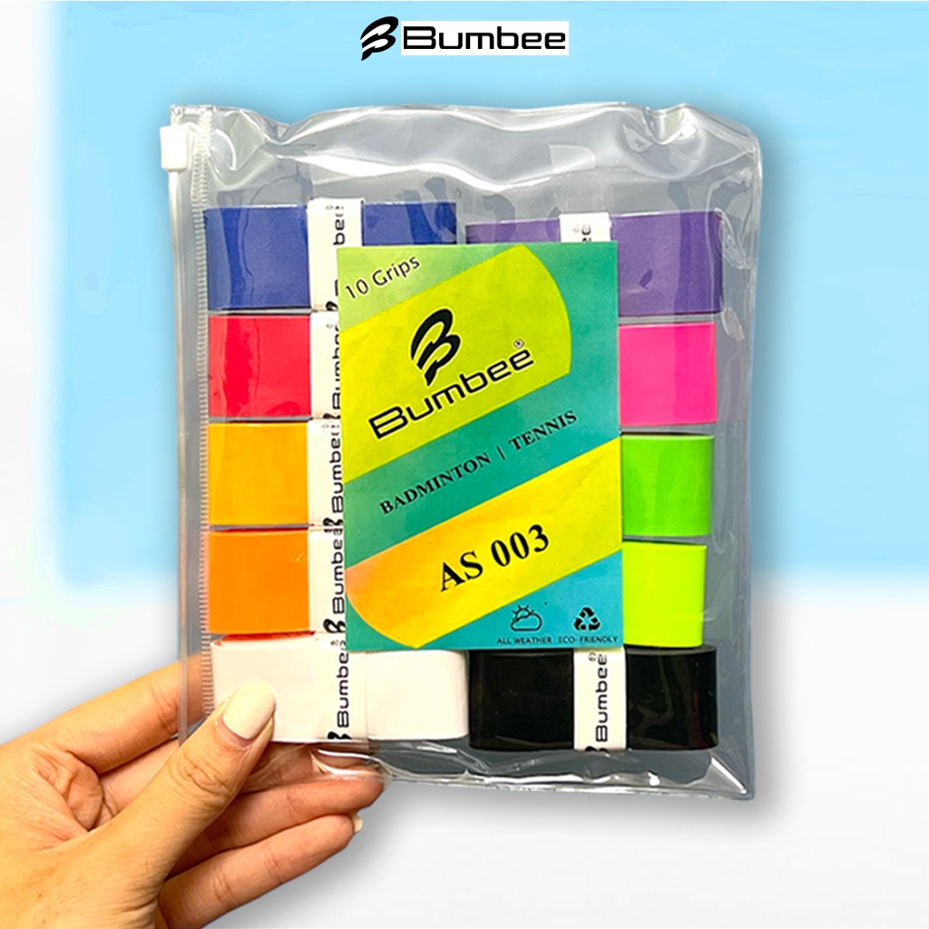 Quấn vợt cầu lông Bumbee AS003 vỉ 10 chiếc TÚI ZIP tiện lợi