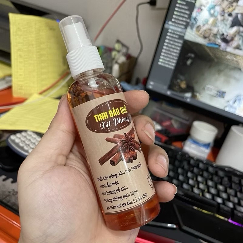 Tinh dầu quế xịt phòng 100ml chống muỗi và côn trùng an toàn cho trẻ nhỏ