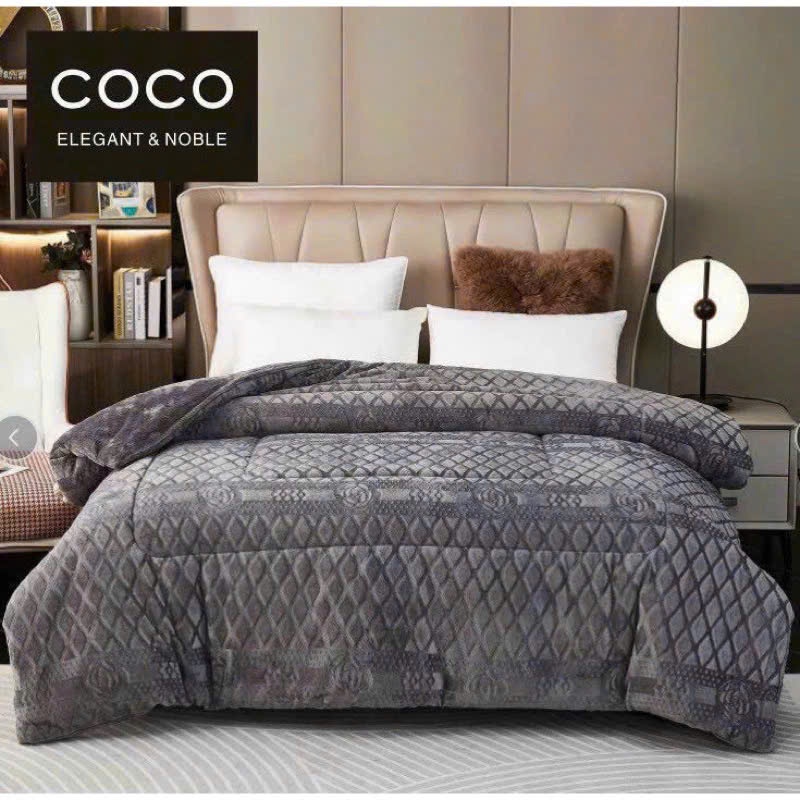 Chăn Lông Thỏ COCO Siêu Ấm Đắp Đại Hàn 2mx2m2 3,8-4kg chăncoco chăn  lông chan  long chăn  lông chăn
