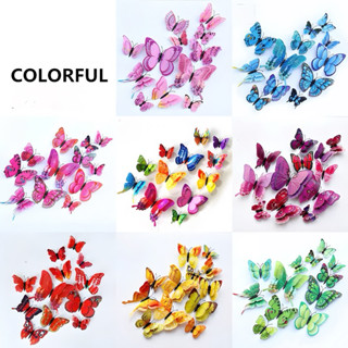 Set 12 Con Bướm 3D 2 Tầng - Hình Dán Trang Trí Tường