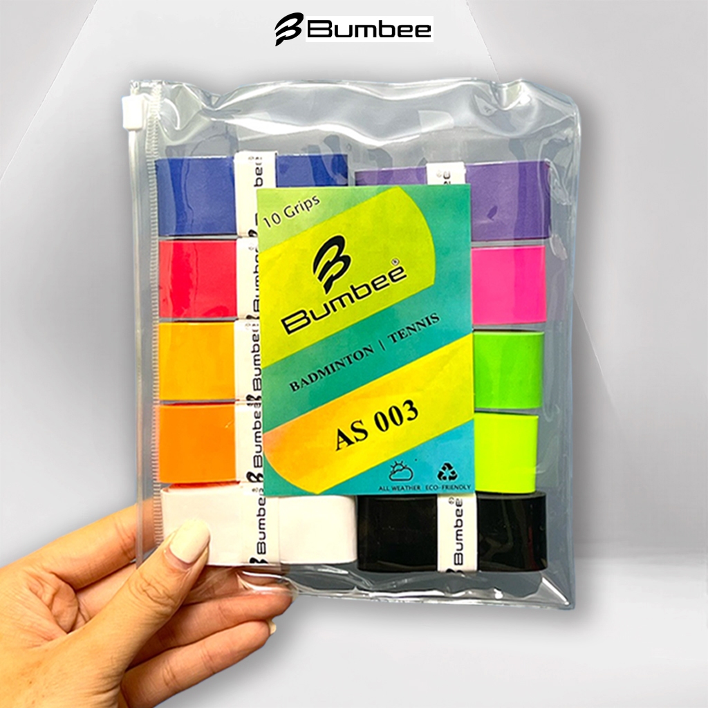 Quấn vợt cầu lông êm bám dính BUMBEE AS003 vỉ 10 chiếc túi ZIP tiện lợi dành…