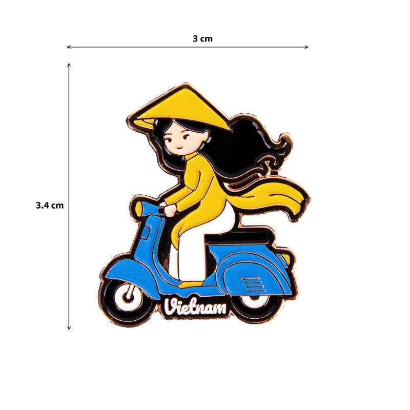 Quà tặng lưu niệm việt nam -Enamel pin- huy hiệu xe máy