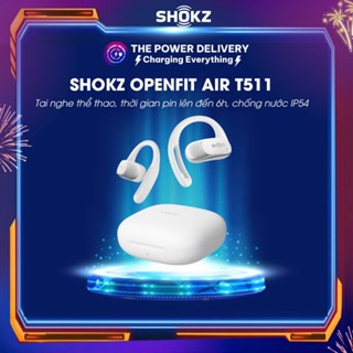Tai Nghe Bluetooth Thể Thao Open ear Shokz OpenFit Air T511 True Wireless Earbuds Pin 6h, Chống nước IP54