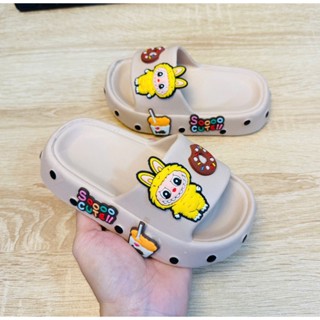 Mua 1 đôi tặng thêm 1 đôi cùng mẫu khác màu dép bánh mì hình thỏ labubu may mắn cho bé trai bé gái hàng mềm êm chân