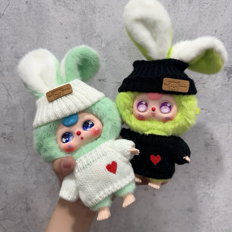 ( Không kèm gấu ) quần áo , phụ kiện , núm ti cho bé Baby three cho bé Labubu - Baby three - Macaro
