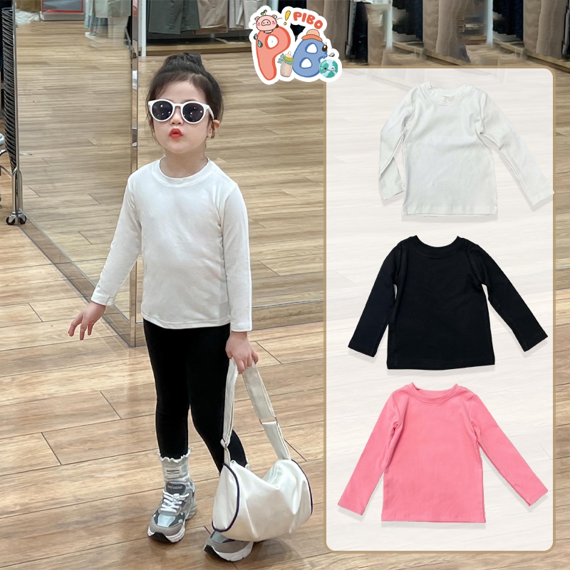  Áo Giữ Nhiệt Cho Bé Gái Bé Trai Basic Cổ Tròn Vải Bozip Co Dãn Thấm Hút Mồ Hôi-GNCT 