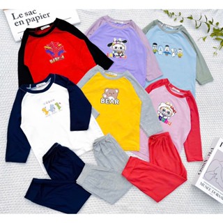 bộ dài tay phối thun lạnh mjky cao cấp siêu mịn mát cho bé(7-35kg)