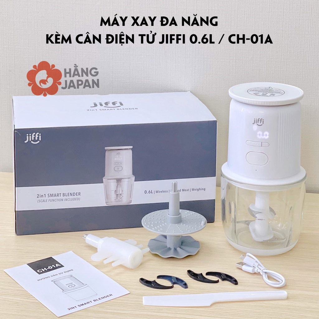 Máy xay cầm tay đa năng Jiffi 2in1 (kèm cân điện tử + bộ phụ kiện) - Bảo hành chính hãng 12 tháng