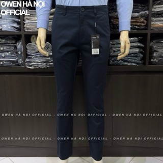 Quần kaki nam Owen màu xanh tím than regular fit QKR241425
