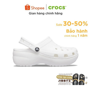 [ CHÍNH HÃNG ] GIÀY CLOG NỮ CROCS CLASSIC PLATFORM - WHITE Giày Dép Đế Cao