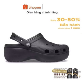 [ CHÍNH HÃNG ] GIÀY CLOG NỮ CROCS PLATFORM CLASSIC - BLACK Giày Dép Đế Cao