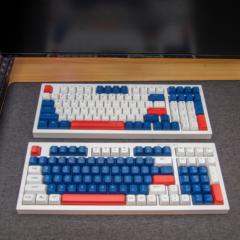 Bàn phím văn phòng Paynan silent chống ồn 98 phím led nền đơn sắc - rainbow keycap mix nhiều màu sắc | BigBuy360 - bigbuy360.vn