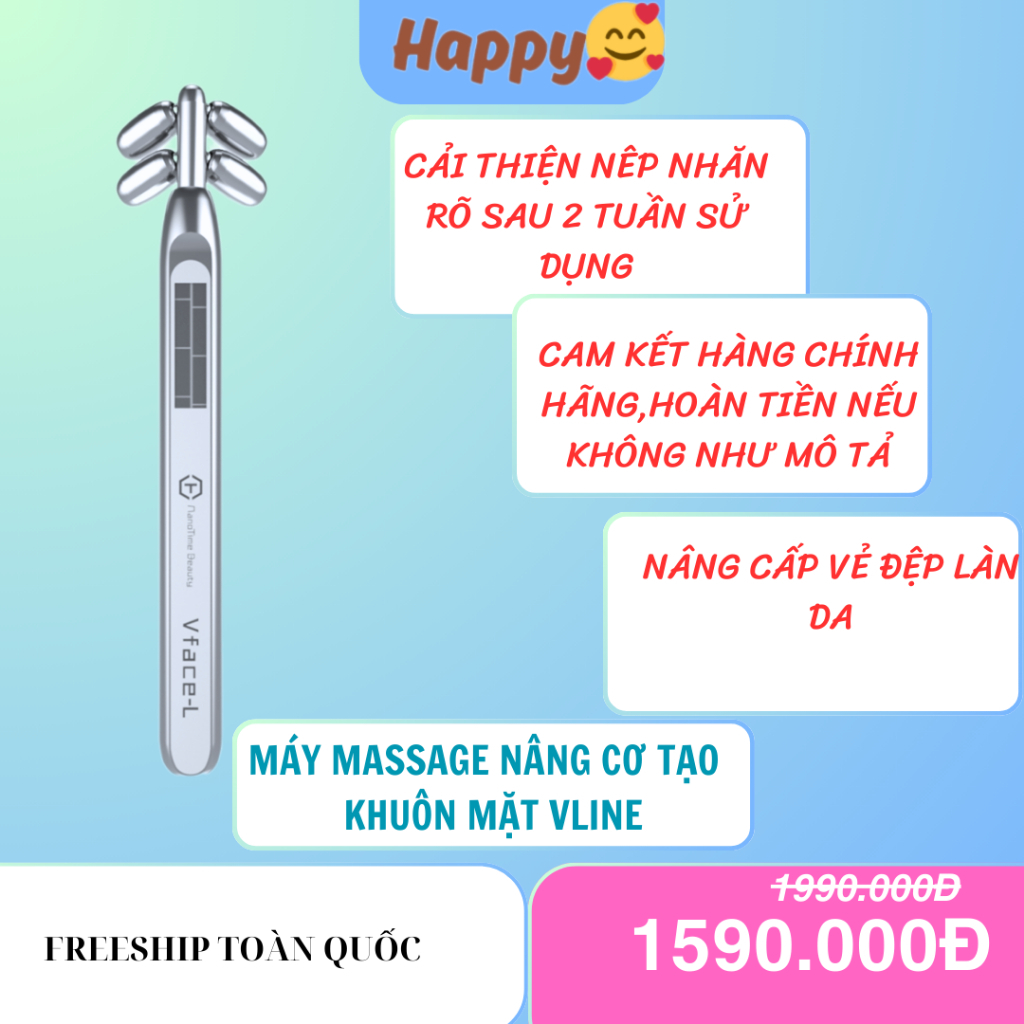 "Máy massage nâng cơ tạo   khuôn mặt Vline,  công nghệ dòng điện sinh học   vi điểm Nanotime F83"