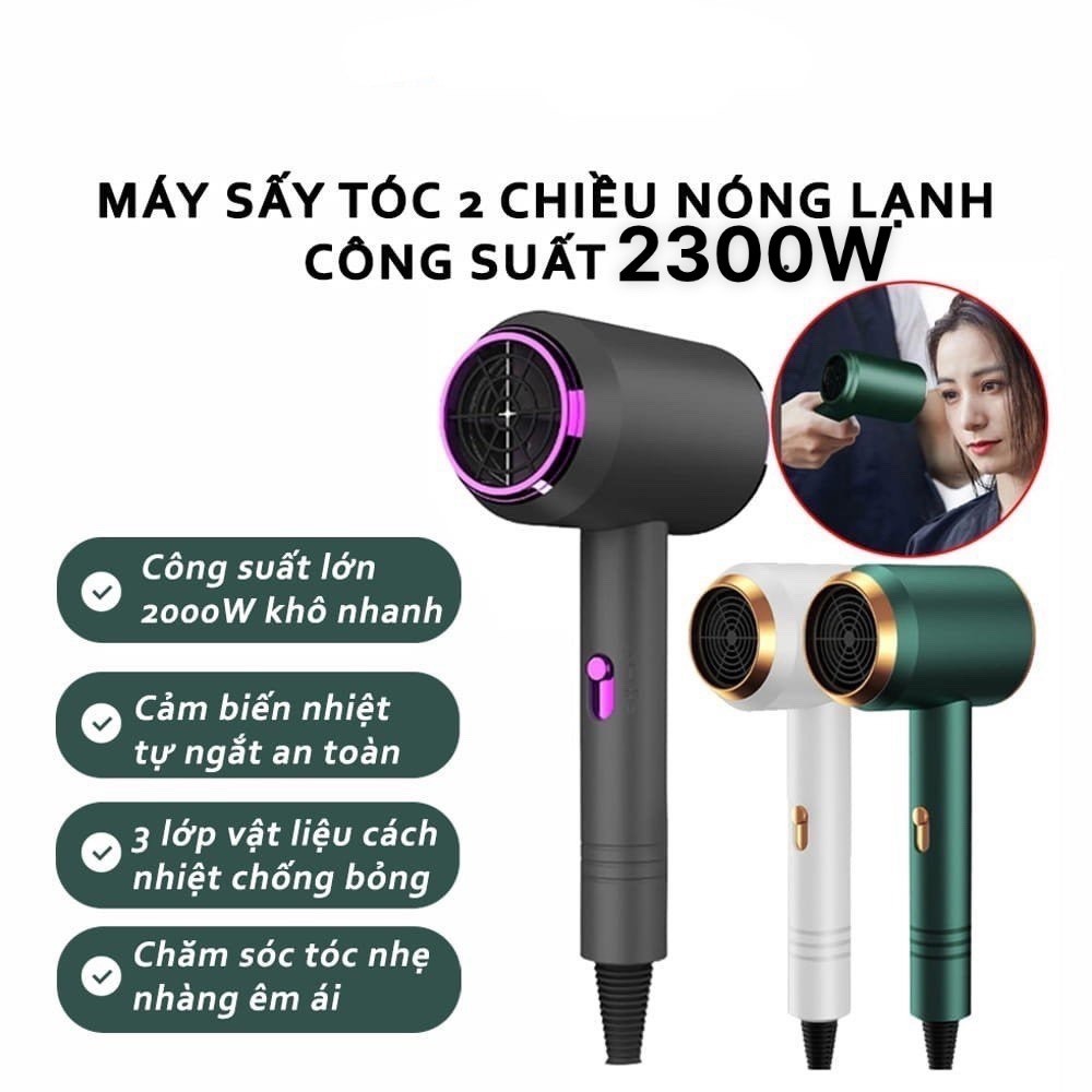 máy sấy tóc 2300W 3500W Hai Chiều Nóng Lạnh Loại To công suất lớn  3 chế độ Chuẩn Salon (Tặng Đầu Thổi Tạo Kiểu)
