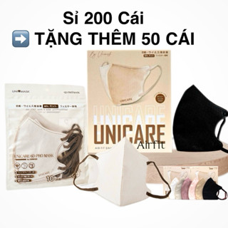 [Sỉ 200 Cái Tặng 50 Cái] Khẩu trang 6D PRO UNICARE, hàng cao cấp chính hãng UNI MASK