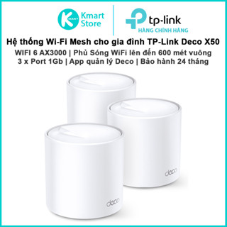  Bộ phát sóng Mesh WiFI 6 TP-Link Deco X50 | WIFI 6 AX3000 2 băng tần | Vùng phụ sóng rộng | Bảo hành 2 năm 