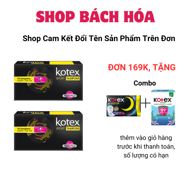 Combo Băng vệ Sinh Kotex Tampon 16 cái/hộp