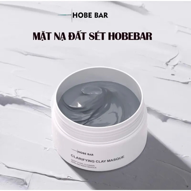 Mặt nạ đất sét trắng Sodium Hyaluronate HOBE BAR hỗ trợ làm sạch da và cải thiện mụn đầu đen hiệu qu