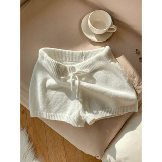   Sẵn đen L  Quần Short Nữ Cạp Thấp Vải Len Dệt Kim Basic Dễ Thương 