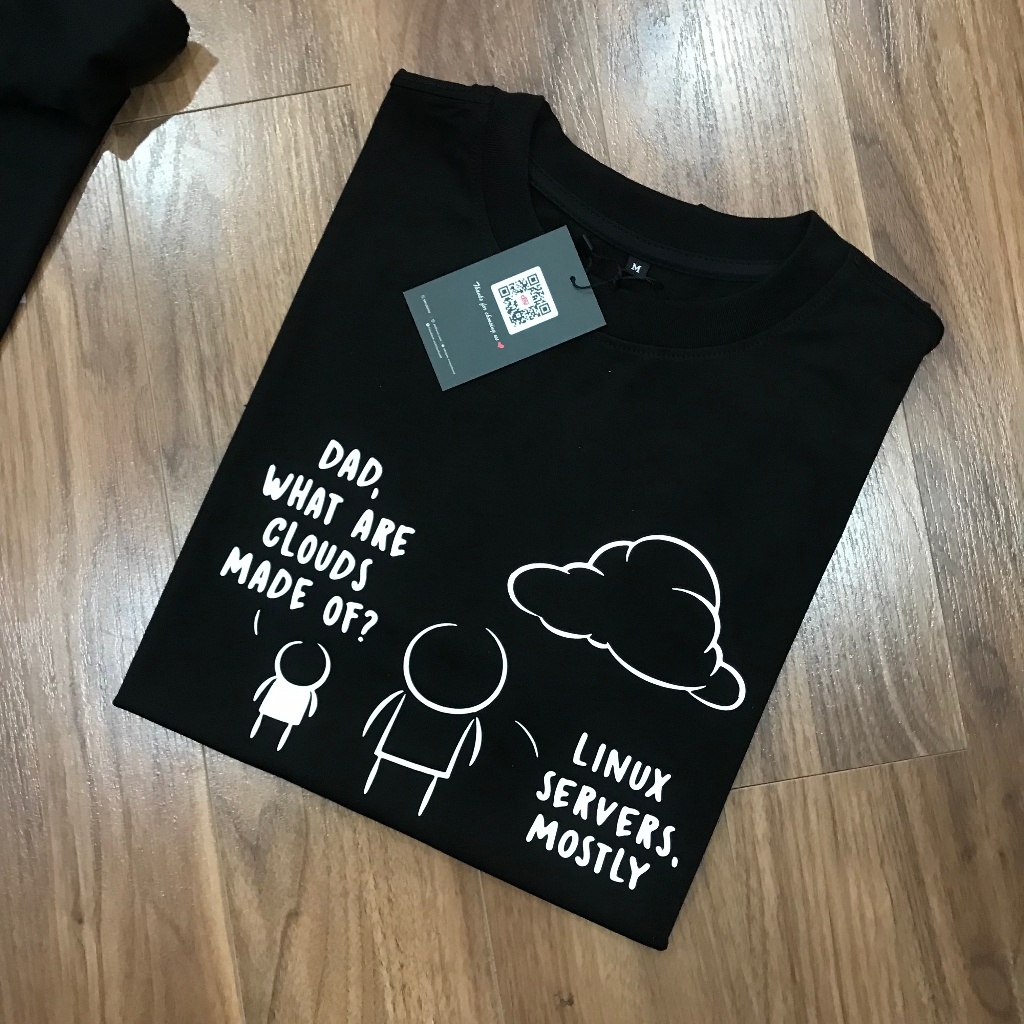 Áo thun linux servers - bố con coder