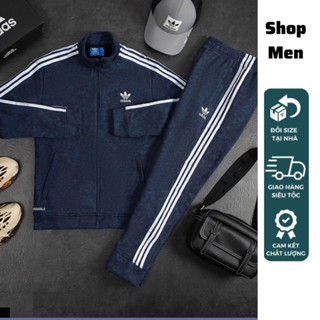 Bộ nam mùa đông Adidas kéo khoá dày dặn Shop Men MK883 Bộ quần áo thu đông nam dài tay mặc nhà 2025 Hàng Cao Cấp