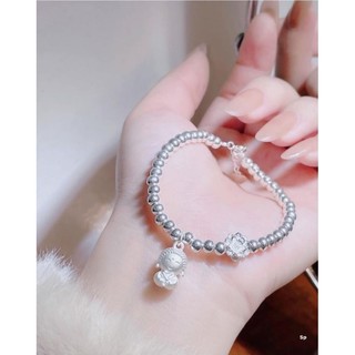 Lắc tay bi treo charm bạc