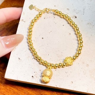 Lắc tay bi treo charm bạc