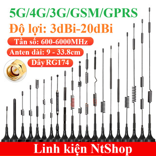 Anten 5GHz / 4G / 3G / LTE / GSM 3dBi đến 20dBi SMA Kim trong 9cm đến 33.8cm dây 1m đến 10m