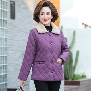 Áo khoác Phao nữ Trung Niên trong có lót long ấm áp, áo nhẹ có cổ lót lông sang trọng dành tặng mẹ (M226)