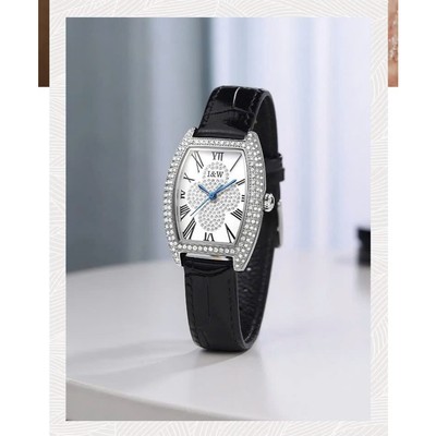 Đồng hồ nữ chính hãng I&W Carnival 581L-D1 Thay pin mễn phí,Kính sapphire,chống xước,Chống nước30m,điện tử (Pin),dây da