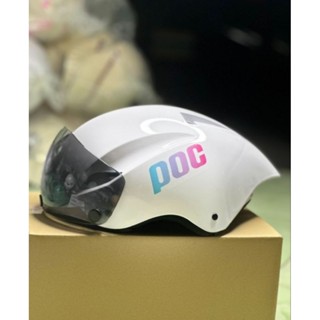Mũ bảo hiểm POC  ( Nón trơn độ tem kèm kính xịn)