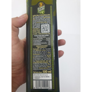 Dầu Oliu Extra Virgin Latino Bella - 500ml nhập khẩu Tây Ban Nha