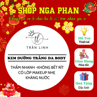 KT: 6cm, Combo 100 Tem giấy ảnh, Tem nhựa sữa, Tem trong Kem Body, Cốt, Trộn - KT: 6cm