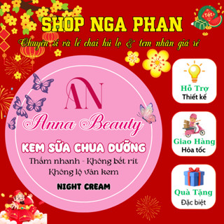 KT: 7cm, Combo 100 Tem Giấy ảnh, Tem nhựa sữa, Tem trong Kem Body, Cốt, Trộn - KT: 7cm